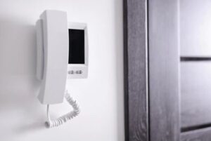 Communal intercom entry system for a converted flat block in South Kensington