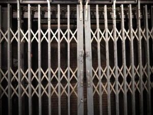 Security grille fitted over a rear door in Pimlico and Belgravia