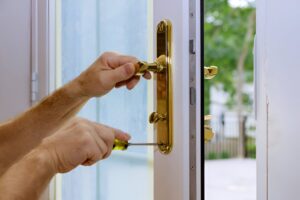 Mortice lock fitted to a side door in South Kensington